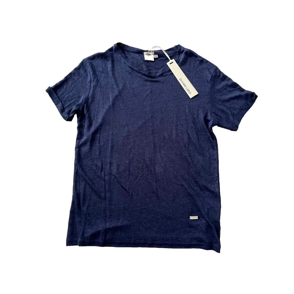 Gianni Lupo Linen Tee Deep Blue ( S )
